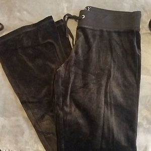 Black velour sweat pants